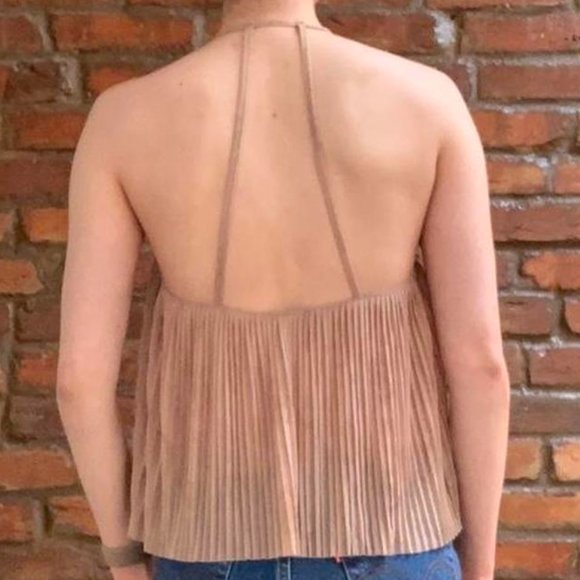 UO Kimchi Blue Pleated Metallic Top - Picture 2 of 4